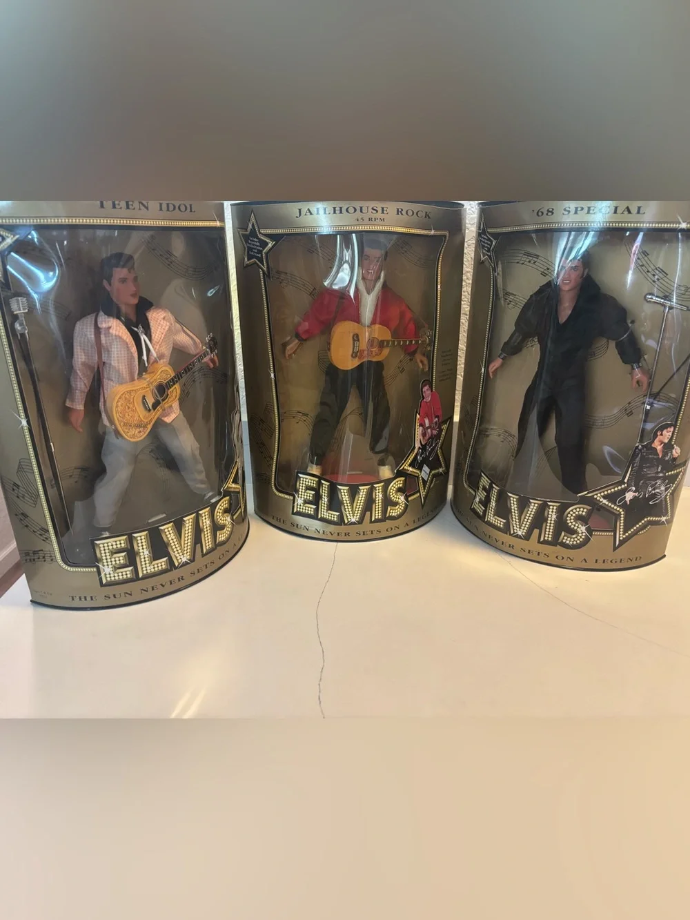Vintage 1993 Hasbro Elvis Presley 3 Doll Set NIB Teen Idol Jailhouse Rock 68